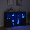 vidaXL Sideboards with LED Lights 3 pcs Black Engineered Wood