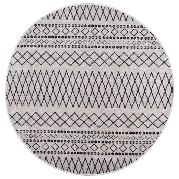 vidaXL Rug Washable &phi;120 cm Black and White