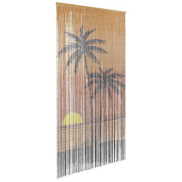 vidaXL Insect Door Curtain Palm Tree Print 90x220 cm Bamboo