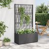 vidaXL Garden Planter with Trellis Dark Grey 80x36x140 cm PP