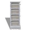 vidaXL Wooden Storage Rack 4 Weaving Baskets White