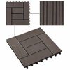 vidaXL Decking Tile 11 pcs Dark Brown 30 x 30 cm WPC