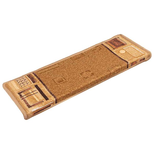 vidaXL Stair Mats Self-adhesive 5 pcs 65x21x4 cm Beige