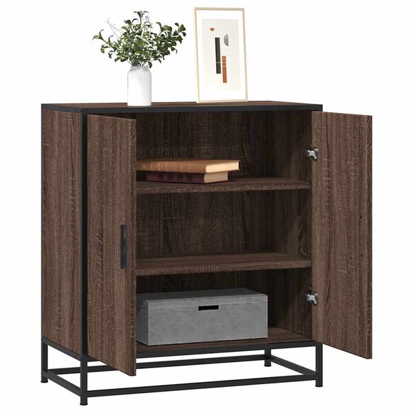 vidaXL Sideboard Brown Oak 68x35x76 cm Engineered Wood and Metal