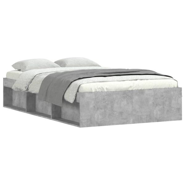 vidaXL Bed Frame without Mattress Concrete Grey 120x200 cm