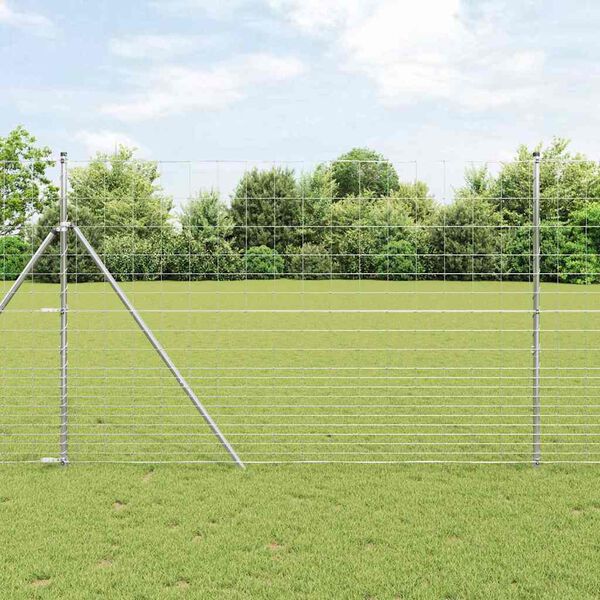 vidaXL Field Fence Silver 25 x 1.6 m Galvanised steel