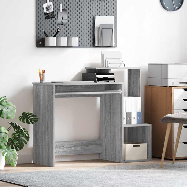 vidaXL Desk with Drawer Grey Sonoma 106 x 41 x 88.5 cm Engineered Wood