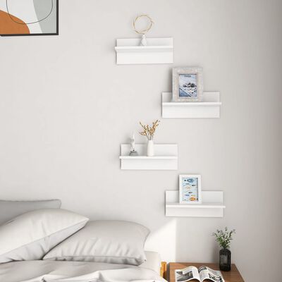 vidaXL Wall Shelves 4 pcs White 40x11.5x18 cm Chipboard
