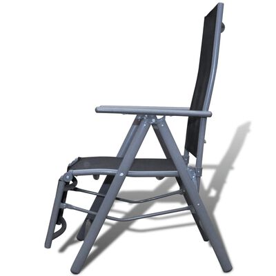 vidaXL Garden Lounge Chair Aluminium Black
