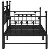 vidaXL Daybed Frame with Headboard Black 90 x 190 cm Steel