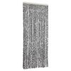 vidaXL Fly Curtain Grey and Black and White 56x185 cm Chenille