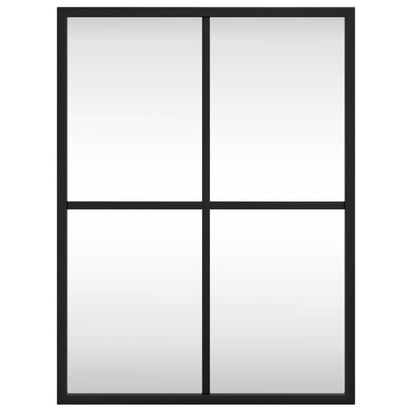 vidaXL Wall Mirror Black 30x40 cm Rectangle Iron
