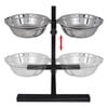 vidaXL Adjustable Double Diner Pet Dog Feeding Stand & 2 x 1.6L Stainless Steel Bowls