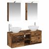 vidaXL Bathroom Furniture Set 5 pcs Old Wood Engineered Wood and Glass