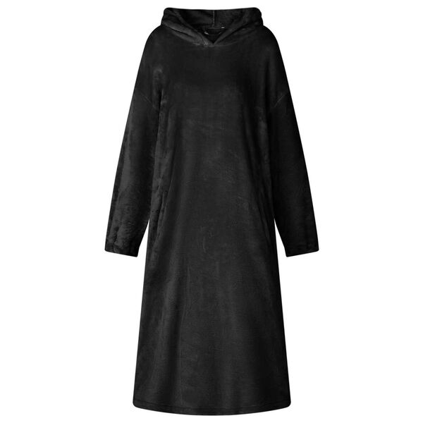 vidaXL Blanket Hoodie Black L Flannel