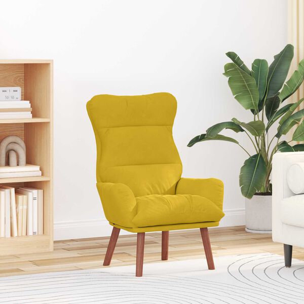 vidaXL Relaxing Chair Yellow 69 x 74 x 93 cm Velvet