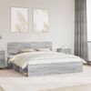 vidaXL Bed Frame Grey Sonoma 180 x 200 cm Solid Pine Wood