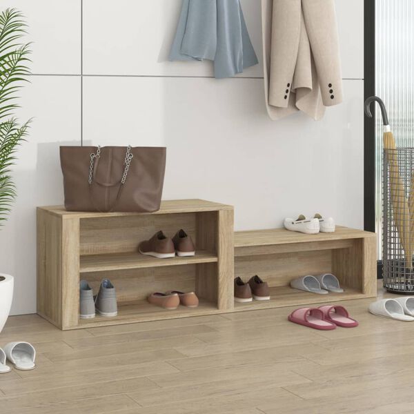 vidaXL Shoe Cabinet Sonoma Oak 150x35x45 cm Engineered Wood