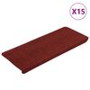 vidaXL Stair Mats Self-adhesive 15 pcs 65x24.5x3.5 cm Red