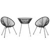 vidaXL 3 Piece Garden Dining Set Black