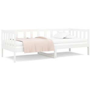 vidaXL Day Bed without Mattress White 90x190cm Solid Wood Pine