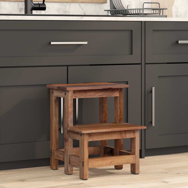 vidaXL Stool Natural 37 x 37 x 46 cm Mahogany Wood