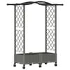vidaXL Raised Bed with Trellis and Roof Light Grey 124 x 40 x 129 cm