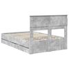 vidaXL Bed Frame with Drawer Concrete Grey 120 x 190 cm Engineer Wood