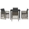 vidaXL Garden Dining Set 5 pcs Grey Poly Rattan