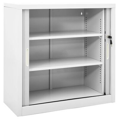 vidaXL Sliding Door Cabinet with Planter Box Grey 90x40x113 cm Steel