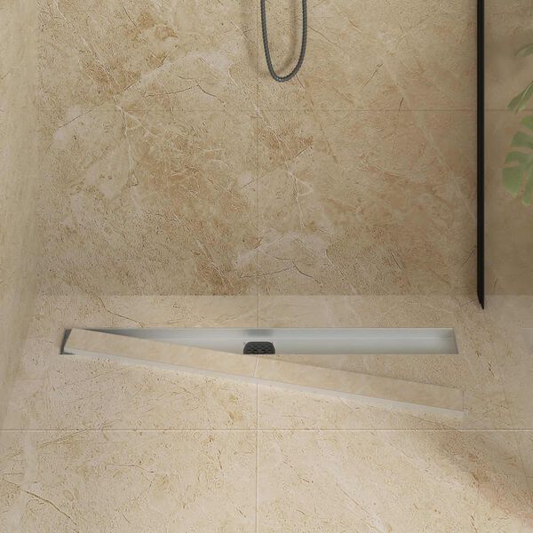 vidaXL Shower Drain 2-in-1 with 360&deg; Siphon Silver 90 cm