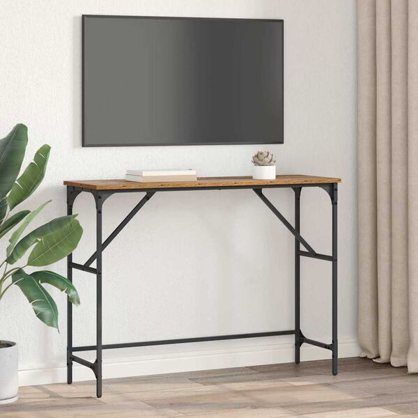 vidaXL Console Table Old Wood 100 x 32 x 75 cm Engineered Wood