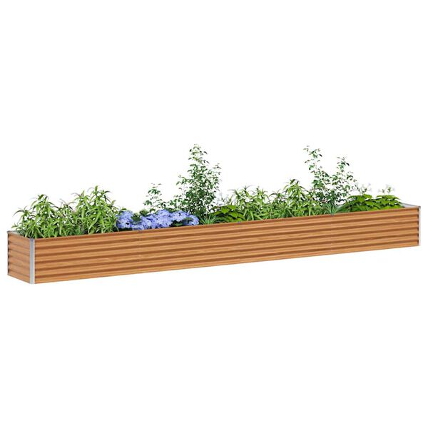 vidaXL Garden Raised Bed Light Brown 390 x 50 x 36 cm Galvanised Steel