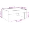 vidaXL Coffee Table with Infinity LED Concrete Grey 70x50x30 cm