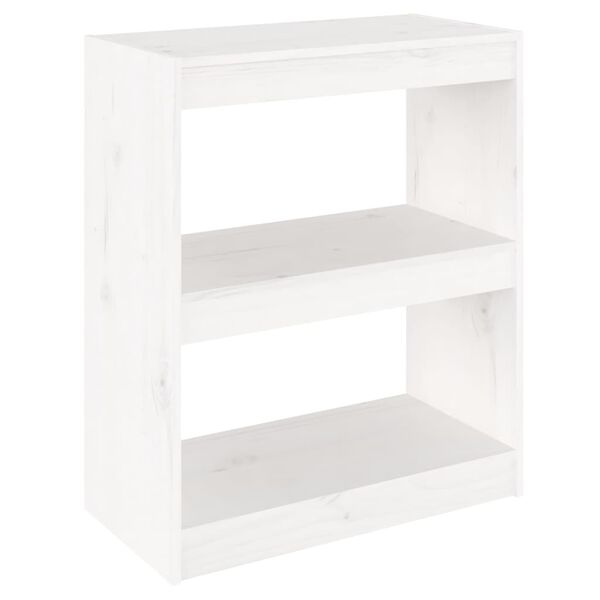 vidaXL Book Cabinet/Room Divider White 60x30x71.5 cm Solid Wood Pine