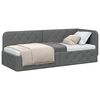 vidaXL Corner Bed Frame with Headboard Dark Grey 80 x 200 cm Fabric