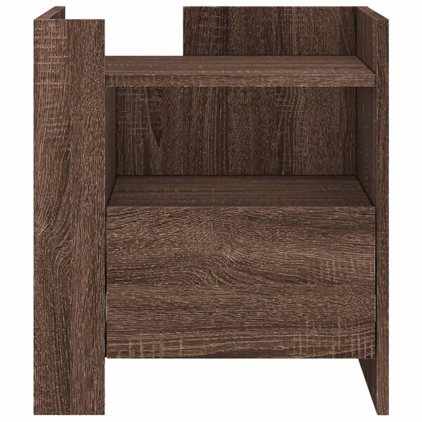 vidaXL Bedside Cabinet Brown Oak 45x50x50 cm Engineered Wood