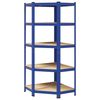vidaXL 5-Layer Corner Shelf Blue Steel&Engineered Wood
