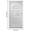 vidaXL Front Door White 88x208 cm PVC