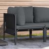 vidaXL Outdoor Furniture with Cushion with Pillow Anthracite Steel