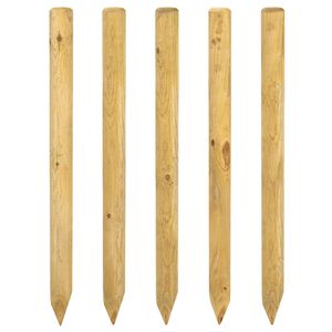 vidaXL Fence Posts 5 pcs Brown 150 cm Solid Pine Wood