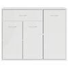 vidaXL Sideboard High Gloss White 88x30x70 cm Engineered Wood