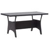 vidaXL Garden Table Black 130x70x66 cm Poly Rattan