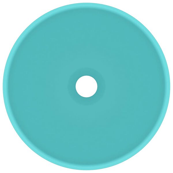 vidaXL Luxury Bathroom Basin Round Matt Light Green 32.5x14 cm Ceramic