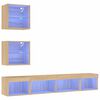 vidaXL 5 Piece TV Wall Units with LED Sonoma Oak Engineered Wood