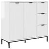 vidaXL Sideboard High Gloss White 89.5 x 33 x 82 cm Engineered Wood
