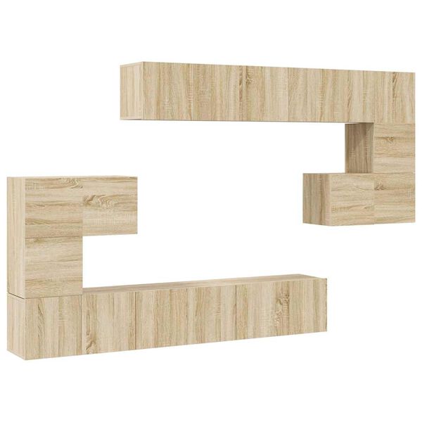 vidaXL 10 Piece TV Cabinet Set Sonoma Oak Engineered Wood