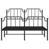 vidaXL Metal Bed Frame without Mattress with Footboard Black 140x190cm