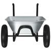 vidaXL Wheelbarrow Silver and Black 124 x 73 x 65 cm Steel