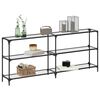 vidaXL Console Table with Transparent Glass Top 194.5x30x81 cm Steel